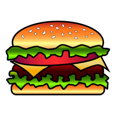 hamburger isolated on white background