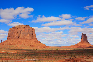 Panorama with famous Buttes of Monument Valley from Arizona, USA.
