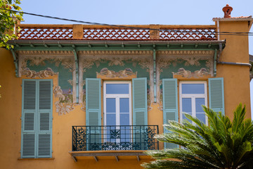 Picturesque apartment and balcony in Menton, south eastern France