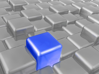 Blue and grey cubes