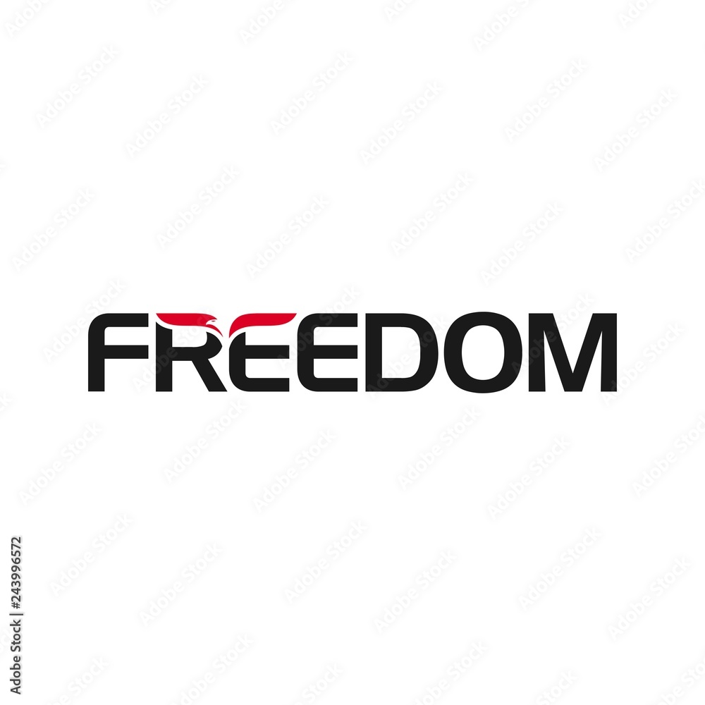Canvas Prints freedom logotype with bird symbol. vector logo.