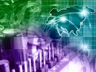 Obraz premium Map and electronic device