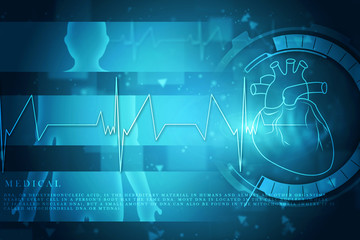 2d illustration  Anatomy of Human Heart 