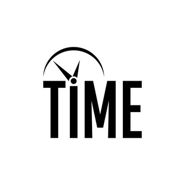 time clock logo. Vector image.