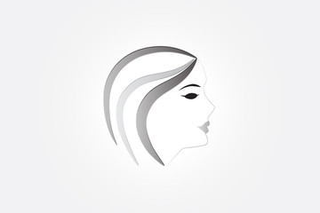 Pretty face woman logo
