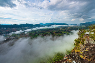 Landscape sea of mist on high mountain in Nakornchoom, Phitsanulok province, Thailand.