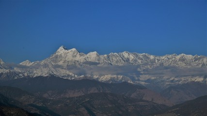 Himalayan peaks in a sunny day