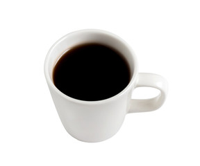 black coffee in a cup isolated on white background. with clipping path.