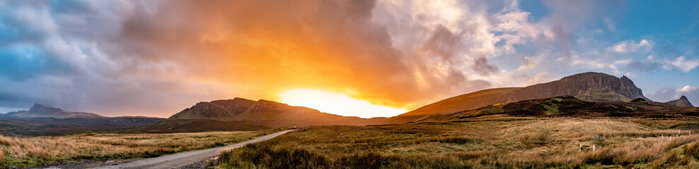 Fototapeta na wymiar Sunset at the Quiraing on the Isle of Skye - Scotland