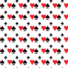 Poker card suit seamless pattern background. Can be used for wallpaper,fabric, web page background, surface texture.Abstract vector backround.