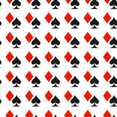 Poker card suit seamless pattern background. Can be used for wallpaper,fabric, web page background, surface texture.Abstract vector backround.