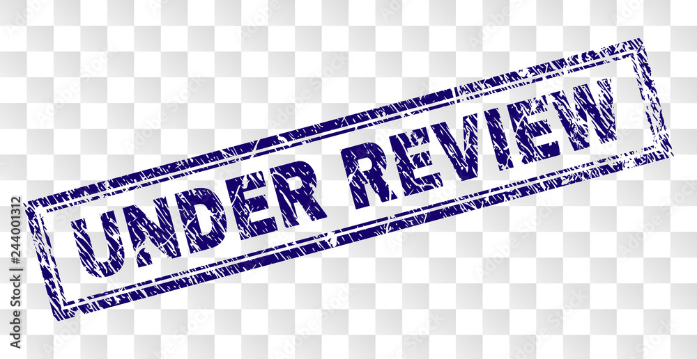 Wall mural under review stamp seal imprint with rubber print style and double framed rectangle shape. stamp is 