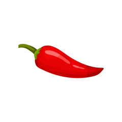 Fresh red pepper. Spicy vegetable. Organic and healthy food. Natural product. Cooking ingredient. Flat vector icon