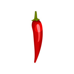 Ripe red thai pepper. Fresh vegetable. Natural product. Cooking ingredient. Organic food. Flat vector design