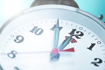 Round clock face on background