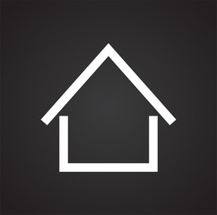 Home icon on black background for graphic and web design, Modern simple vector sign. Internet concept. Trendy symbol for website design web button or mobile app