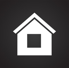 Home icon on black background for graphic and web design, Modern simple vector sign. Internet concept. Trendy symbol for website design web button or mobile app