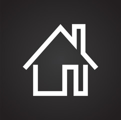 Home icon on black background for graphic and web design, Modern simple vector sign. Internet concept. Trendy symbol for website design web button or mobile app