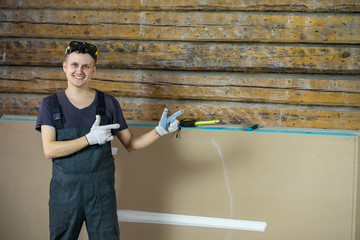 Repair indoors. The builder shows hands what to do.