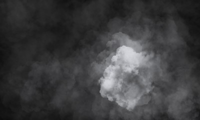 Background of an empty dark-black room. Empty brick walls, lights, smoke, glow, rays