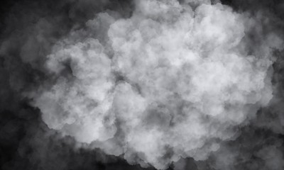 Background of an empty dark-black room. Empty brick walls, lights, smoke, glow, rays