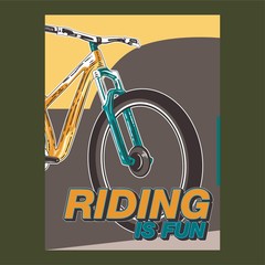 Bicycle slogan graphic for t-shirt, vectors. - Vector