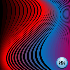 Colorful striped wavy background. Dynamic geometric template for covers, banners, posters, presentations. Vector.
