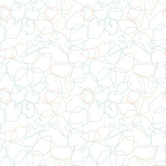 Vector organic seamless abstract background, botanical motif with stylized leaves, freehand doodles pattern.