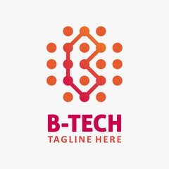 Letter B tech logo design