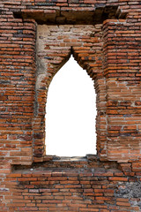 indows brick building with white background