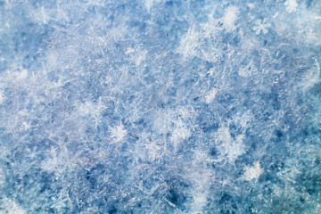 Snow frost crystal background winter surface texture 