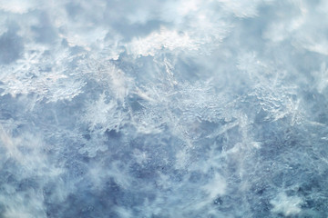 Snow frost crystal background winter surface texture 