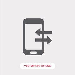 mobile phone with transfer icon vector