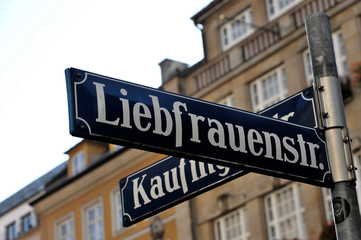 Liebfrauenstraße, Straßenschild, München, Bayern, Deutschland, Europa