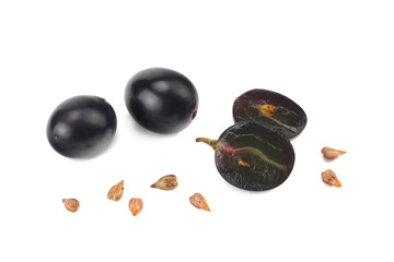 blue grapes berries isolated on white background. macro