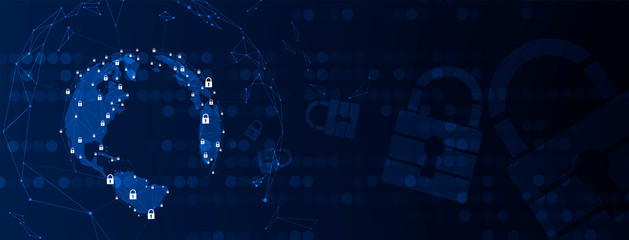 Cybersecurity and information or network protection. Future technology web services for business and internet project