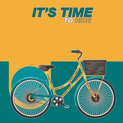 Bicycle. Advertising poster. Sport. Health.Travel. Flyer. Creative banner – Vector