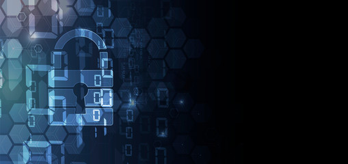 Cybersecurity and information or network protection. Future technology web services for business and internet project