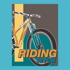 Bicycle. Advertising poster. Sport. Health.Travel. Flyer. Creative banner – Vector