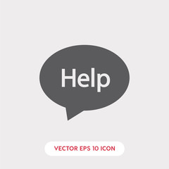 help bubble icon vector