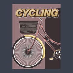 Bicycle advertising poster color modern sport health - Vector