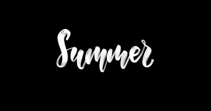 4K Animated summer lettering, bright yellow and pink moving paint drop effect.