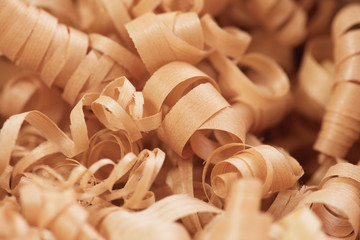 Wood working wood shavings in variety of sizes.