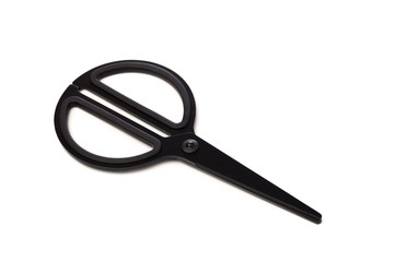 black scissors isolated on white.