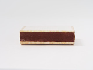 matches sulfur in a cardboard box on a white background.