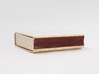 matches sulfur in a cardboard box on a white background.