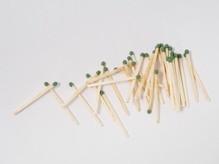 matches sulfur in a cardboard box on a white background.