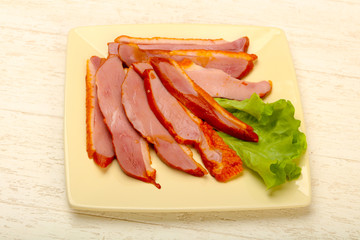 Sliced duck breast