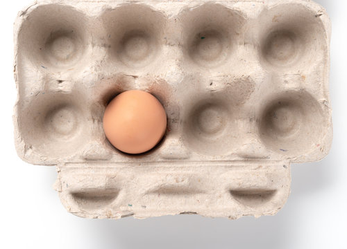 top view fresh egg in a paper package