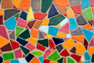 Detail of a multicolored glass mosaic